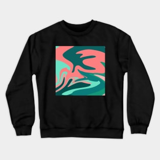 Blue, Green And Pink Abstract Marble Pattern Crewneck Sweatshirt